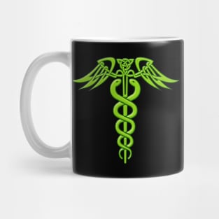 Green Celtic Knot Caduceus Mug